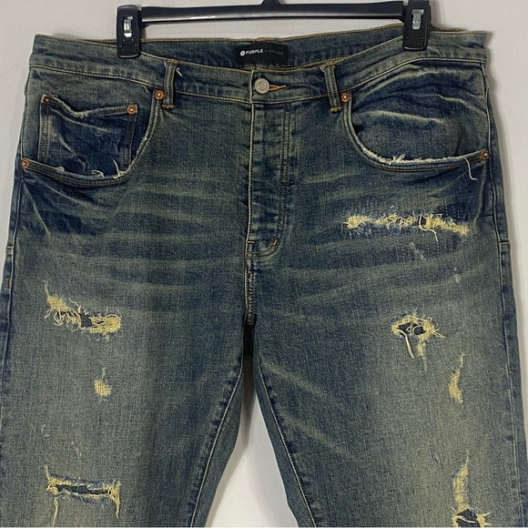 PURPLE BRAND Destroyed Patch Skinny Jean 40 - Picture 5 of 15